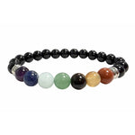 Ielādēt attēlu galerijas skatītājā, Rokassprādze Chakra Therapy / 7 Chakra & Black Onyx / Melnais Onikss A 8mm