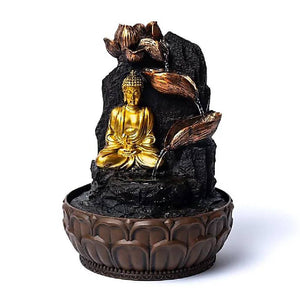 Ūdens Strūklaka Meditating Buddha with Lotus 19.5x19.5x27cm