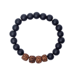 Загрузить изображение в средство просмотра галереи, Mala / Rokassprādze Rudraksha un Onikss / Rudraksha and Black Onyx 10mm