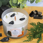 Load image into Gallery viewer, Svece ar dabīgiem akmeņiem Cleansing Aromatherapy Gemstone Candle Sandalwood 70g