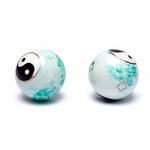 Ielādēt attēlu galerijas skatītājā, Ķīniešu Veselības Bumbiņas Yin Yang - White / Green Marbled Ø3.5cm
