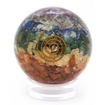 Ielādēt attēlu galerijas skatītājā, Orgonīts 7 Chakra / Orgonite Sphere 7 Chakra 58mm