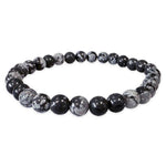 Load image into Gallery viewer, Rokassprādze Obsidiāns / Sniegpārslu Obsidiāns ASV / Snowflake Obsidian 6mm