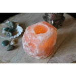 Ielādēt attēlu galerijas skatītājā, Svečturis Tējas Svecei Himalaju Sāls / Himalayan Salt Candle Holder 1kg-1.2kg