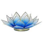 Load image into Gallery viewer, Lotus atmospheric light blue/white gold trim