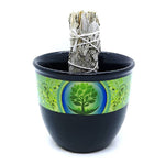 Load image into Gallery viewer, Keramiskais Turētājs "Tree of Life" 8.89x7.62cm - Palo Santo & Sage