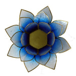 Load image into Gallery viewer, Lotus atmospheric light blue/white gold trim