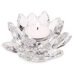 Load image into Gallery viewer, Lotus candle holder crystal 11x5.5cm