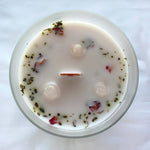 Load image into Gallery viewer, Rose and Rose Quartz Gemstone Candle - Love