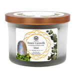 Load image into Gallery viewer, Mint and Moonstone Gemstone Candle - Inner Growth