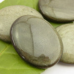 Ielādēt attēlu galerijas skatītājā, Akmens Obsidiāns / Zelta Spīduma Obsidiāns / Gold Sheen Obsidian Chakra Stone 40-45mm