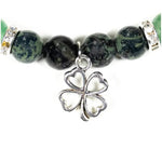 Load image into Gallery viewer, Earrings kambaba jasper/green aventurine with clover