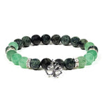 Load image into Gallery viewer, Bracelet kambaba jasper/green aventurine with clover 8mm