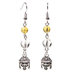 Load image into Gallery viewer, Stone earrings Citrine & Rock Crystal with Buddha