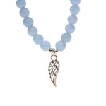 Ielādēt attēlu galerijas skatītājā, Rokassprādze Angelīts / Angelite with Angel Wing 6mm