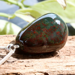 Ielādēt attēlu galerijas skatītājā, Kulons Heliotrops vai Asinsakmens un Sudrabs 925 / Heliotrope or Bloodstone & Silver 925