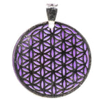 Load image into Gallery viewer, Pendant flower of life purple 3.8cm