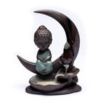 Load image into Gallery viewer, Backflow incence burner Buddha on Moon 16.5x13x6cm