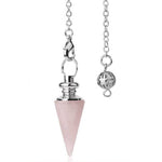 Ielādēt attēlu galerijas skatītājā, Svārsts Rozā Kvarcs / Rose Quartz Conical Pendulum Healing Crystal