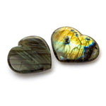 Ielādēt attēlu galerijas skatītājā, Akmens Labradorīts Madagaskara / Labradorite Heart 30-35mm