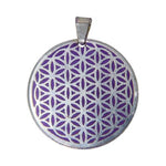 Load image into Gallery viewer, Pendant flower of life purple 3.8cm