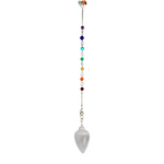 Ielādēt attēlu galerijas skatītājā, Svārsts Kalnu Kristāls / Clear Quartz & 7 Chakra