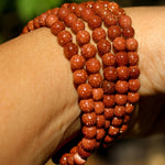 Ielādēt attēlu galerijas skatītājā, Rokassprādze Sarkanais Zeltakmens / Red Goldstone 5-6mm