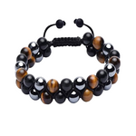 Ielādēt attēlu galerijas skatītājā, Rokassprādze MIX Hematīts, Tīģeracs, Melnais Obsidiāns / Hematite, Tiger Eye, Black Obsidian 6mm