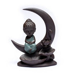 Load image into Gallery viewer, Backflow incence burner Buddha on Moon 16.5x13x6cm