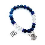 Ielādēt attēlu galerijas skatītājā, Rokassprādze Sodalite & Rock Quartz with Angel 8mm