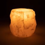 Load image into Gallery viewer, Crystal salt tea light holder white