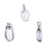 Load image into Gallery viewer, Rock crystal gemstone pendant pin drilled cap 1.5cm - 3cm