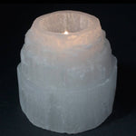 Load image into Gallery viewer, Svečturis Selenīts / Selenite Mountain Top Candle Holder 8cm