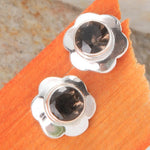 Ielādēt attēlu galerijas skatītājā, Sudraba Auskari Dūmu Kvarcs / Smokey Quartz