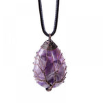 Ielādēt attēlu galerijas skatītājā, Kulons Stone & Tree Ametists, Rozā Kvarcs, Ametists, Aventurīns, Tīģeracs vai Obsidiāns