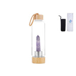 Ielādēt attēlu galerijas skatītājā, Stikla pudele ar kristāliem Ametists / Aventurīns / Obsidiāns / Kalnu Kristāls / Rozā Kvarcs / Tīģeracs