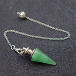 Ielādēt attēlu galerijas skatītājā, Svārsts Aventurīns / Zaļais Aventurīns / Green Aventurine Conical Pendant Healing Crystal