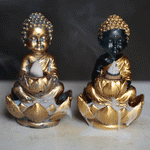Load image into Gallery viewer, Backflow Incense Burner Small Buddha & Lotus