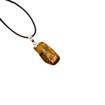 Load image into Gallery viewer, Tiger eye gemstone pendant pin drilled cap 2cm - 3cm