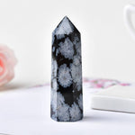 Ielādēt attēlu galerijas skatītājā, Akmens Obsidiāns / Sniegpārslu Obsidiāns / Snowflake Obsidian 6-12cm
