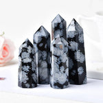 Ielādēt attēlu galerijas skatītājā, Akmens Obsidiāns / Sniegpārslu Obsidiāns / Snowflake Obsidian 6-12cm