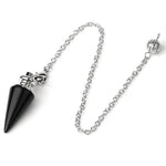 Ielādēt attēlu galerijas skatītājā, Svārsts Onikss / Melnais Onikss / Black Onyx Conical Pendant Healing Crystal