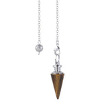 Ielādēt attēlu galerijas skatītājā, Svārsts Tīģeracs / Tiger Eye Conical Pendulum Healing Crystal