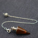 Ielādēt attēlu galerijas skatītājā, Svārsts Tīģeracs / Tiger Eye Conical Pendulum Healing Crystal