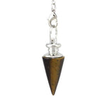 Ielādēt attēlu galerijas skatītājā, Svārsts Tīģeracs / Tiger Eye Conical Pendulum Healing Crystal