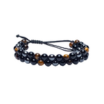 Ielādēt attēlu galerijas skatītājā, Rokassprādze MIX Hematīts, Tīģeracs, Melnais Obsidiāns / Hematite, Tiger Eye, Black Obsidian 6mm