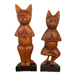 Ielādēt attēlu galerijas skatītājā, Koka Figūriņa Yoga Cat - Standing 31x13.5x6cm