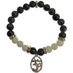 Load image into Gallery viewer, Rokassprādze MIX Labradorīts un Mēnessakmens / Labradorite & Moonstone with OM 8mm