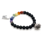 Load image into Gallery viewer, Aroma Bracelet Lava & 7 Chakra 8mm