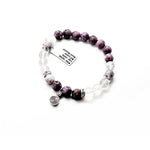 Load image into Gallery viewer, Rokassprādze Lepidolīts un Kalnu Kristāls / Lepidolite & Clear Quartz 8mm